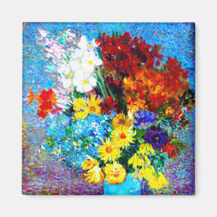 Van Gogh Flowers in een Blue Vase Magneet