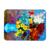 Van Gogh Flowers in een Blue Vase Magneet (Horizontaal)