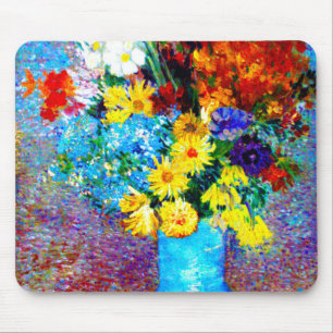 Van Gogh Flowers in een Blue Vase Muismat