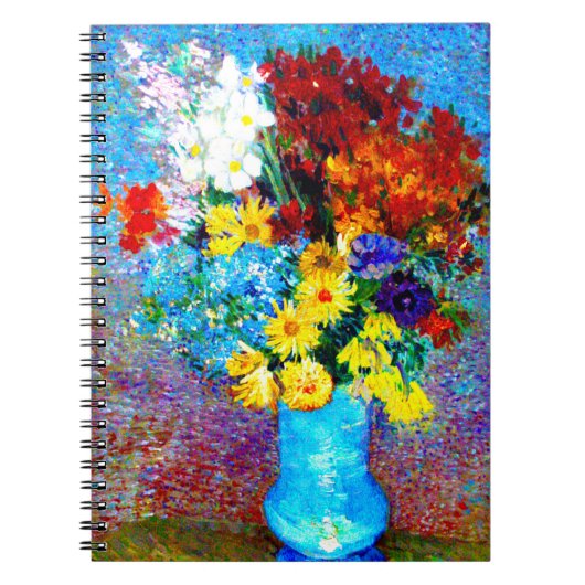 Van Gogh Flowers in een Blue Vase Notitieboek (Voorkant)