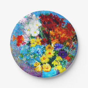 Van Gogh Flowers in een Blue Vase Papieren Bordje