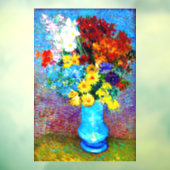 Van Gogh Flowers in een Blue Vase Raamsticker (Vel 3)