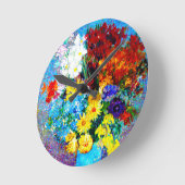 Van Gogh Flowers in een Blue Vase Ronde Klok (Hoek)