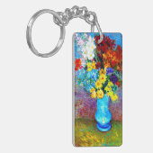 Van Gogh Flowers in een Blue Vase Sleutelhanger (Voorkant Links)