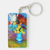 Van Gogh Flowers in een Blue Vase Sleutelhanger (achterkant)