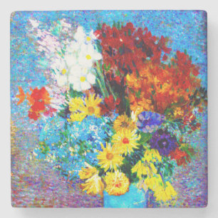 Van Gogh Flowers in een Blue Vase Stenen Onderzetter