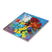 Van Gogh Flowers in een Blue Vase Tegeltje (Zijkant)