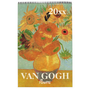 Van Gogh Flowers met zonnebloemen, papavers, Irise Kalender