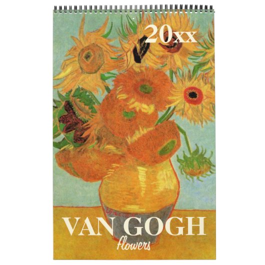 Van Gogh Flowers met zonnebloemen, papavers, Irise Kalender (Hoes)