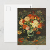  Van Gogh Flowers Red Vase met anjers Briefkaart (Voorkant / Achterkant)