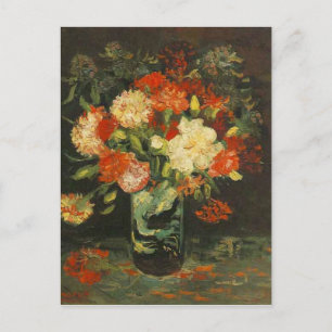  Van Gogh Flowers Red Vase met anjers Briefkaart