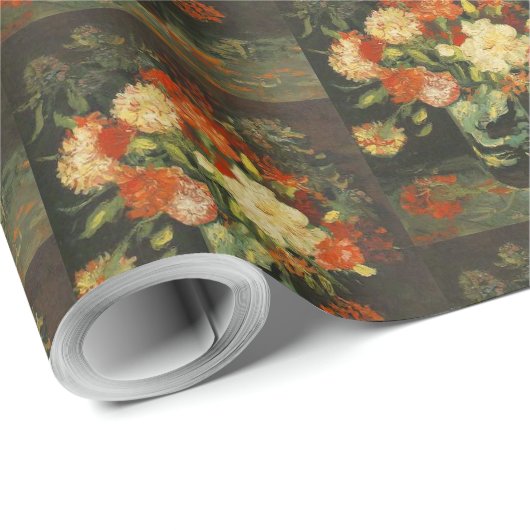  Van Gogh Flowers Red Vase met anjers Cadeaupapier (Rol Hoek)