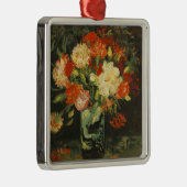  Van Gogh Flowers Red Vase met anjers Metalen Ornament (Rechts)