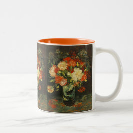  Van Gogh Flowers Red Vase met anjers Tweekleurige Koffiemok