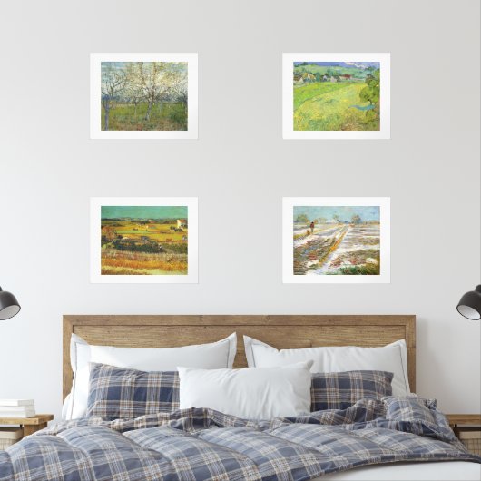 Van Gogh Four Seasons Fine Art Landscapes Muurkunst Sets (Slaapkamer)