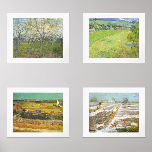 Van Gogh Four Seasons Fine Art Landscapes Muurkunst Sets (Voorkant)