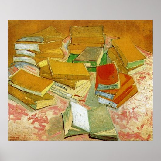 Van Gogh French Novels still Life (F358) Poster (Voorkant)