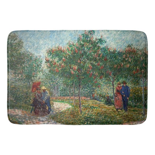 Van Gogh Garden in Montmartre met liefhebbers Badmat (Voorkant)