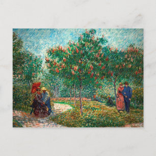 Van Gogh Garden in Montmartre met liefhebbers Briefkaart