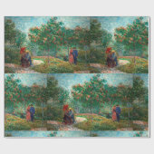 Van Gogh Garden in Montmartre met liefhebbers Cadeaupapier (Vlak)