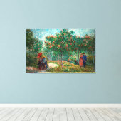 Van Gogh Garden in Montmartre met liefhebbers Canvas Afdruk (Insitu (Houten vloer))