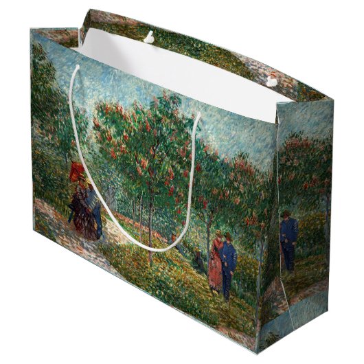 Van Gogh Garden in Montmartre met liefhebbers Groot Cadeauzakje (Achterkant Gekanteld)