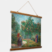 Van Gogh Garden in Montmartre met liefhebbers Hangend Wandkleed (Gebogen)
