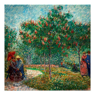 Van Gogh Garden in Montmartre met liefhebbers Perfect Poster