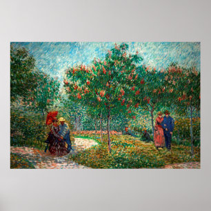Van Gogh Garden in Montmartre met liefhebbers Poster