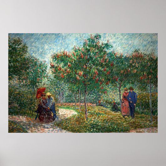 Van Gogh Garden in Montmartre met liefhebbers Poster (Voorkant)