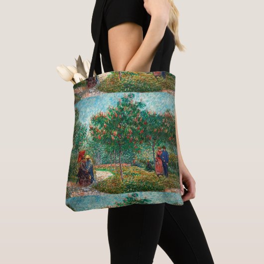 Van Gogh Garden in Montmartre met liefhebbers Tote Bag (Dichtbij)