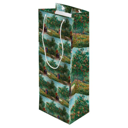 Van Gogh Garden in Montmartre met liefhebbers Wijn Cadeautas (Achterkant Gekanteld)