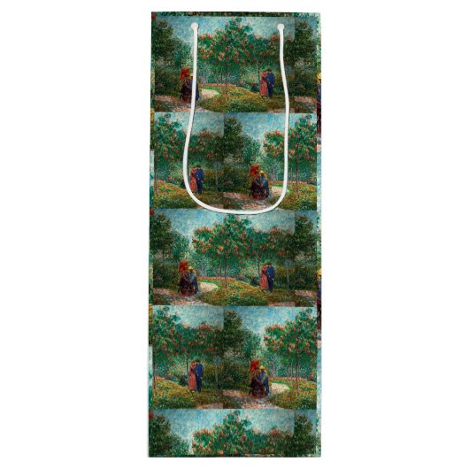 Van Gogh Garden in Montmartre met liefhebbers Wijn Cadeautas (Voorkant)