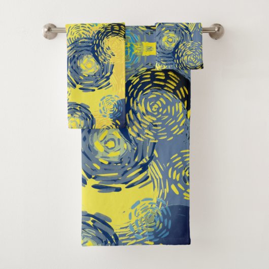 Van Gogh geïnspireerd blauw en geel Bad Handdoek (Insitu)