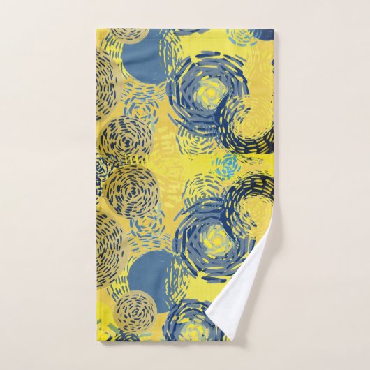 Van Gogh geïnspireerd blauw en geel Bad Handdoek (Handdoek)