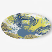 Van Gogh geïnspireerd blauw, geel, Sierkussen Papieren Bordje (Gekanteld)