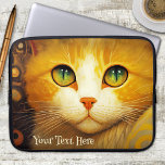 Van Gogh Geïnspireerd Kat Schilderen Laptop Sleeve<br><div class="desc">Laptophoes met een kleurrijk schilderij van een schattig kat in Van Gogh stijl. De tekst is optioneel.</div>