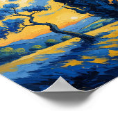 Van Gogh Geïnspireerd Landschap Poster (Hoek)