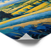 Van Gogh Geïnspireerd Landschap Poster (Hoek)