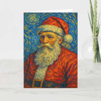 Van Gogh geïnspireerde Kerstman Sterrennacht Kaart
