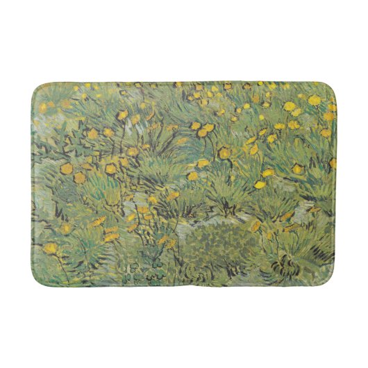 Van Gogh Gele Weide - Klassieke Bloemschilderkunst Badmat (Voorkant)