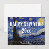 Van Gogh - Gelukkig Nieuwjaar met De Sterrennacht Briefkaart (Voorkant / Achterkant)