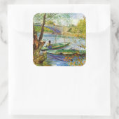 Van Gogh - Gevist in de lente Vierkante Sticker (Tas)
