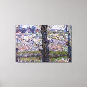 Van Gogh Gezicht op Arles Bloeiende Boomgaarden Pr Canvas Afdruk