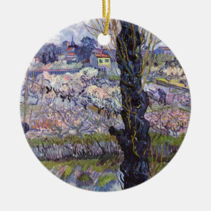 Van Gogh Gezicht op Arles Bloeiende Boomgaarden Pr Keramisch Ornament
