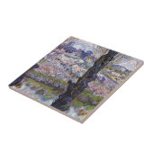 Van Gogh Gezicht op Arles Bloeiende Tuin Tegeltje (Zijkant)