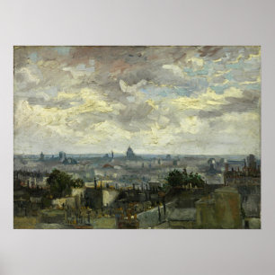 Van Gogh - Gezicht op Parijs Poster