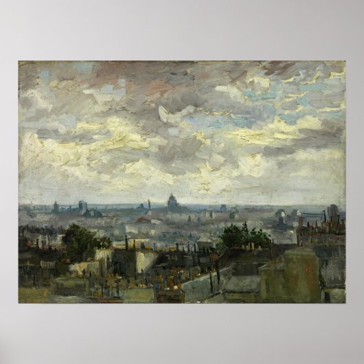 Van Gogh - Gezicht op Parijs Poster (Voorkant)
