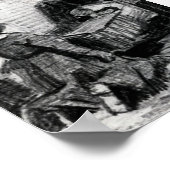 Van Gogh - Girl Kneeling voor een slede Poster (Hoek)