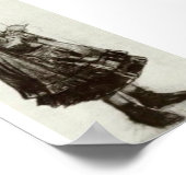 Van Gogh - Girl Standing, Knitting Poster (Hoek)